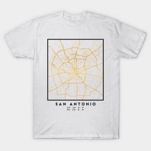 SAN ANTONIO TEXAS CITY STREET MAP ART T-Shirt